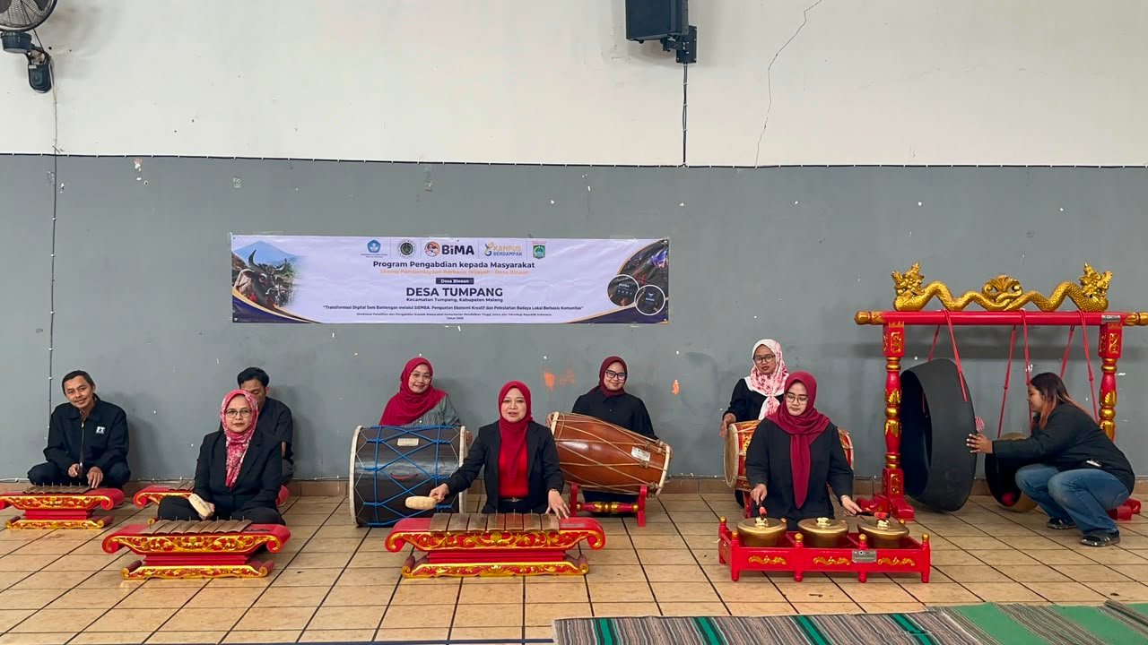 Gamelan Hibah Kemendiktisaintek “Bunyikan” Semangat Budaya Desa Tumpang, UWG Dorong Bantengan Naik Kelas